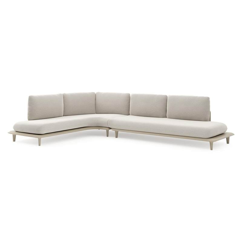 Bomero loungehoek in beige aluminium met firenze natural all weather solica kussen