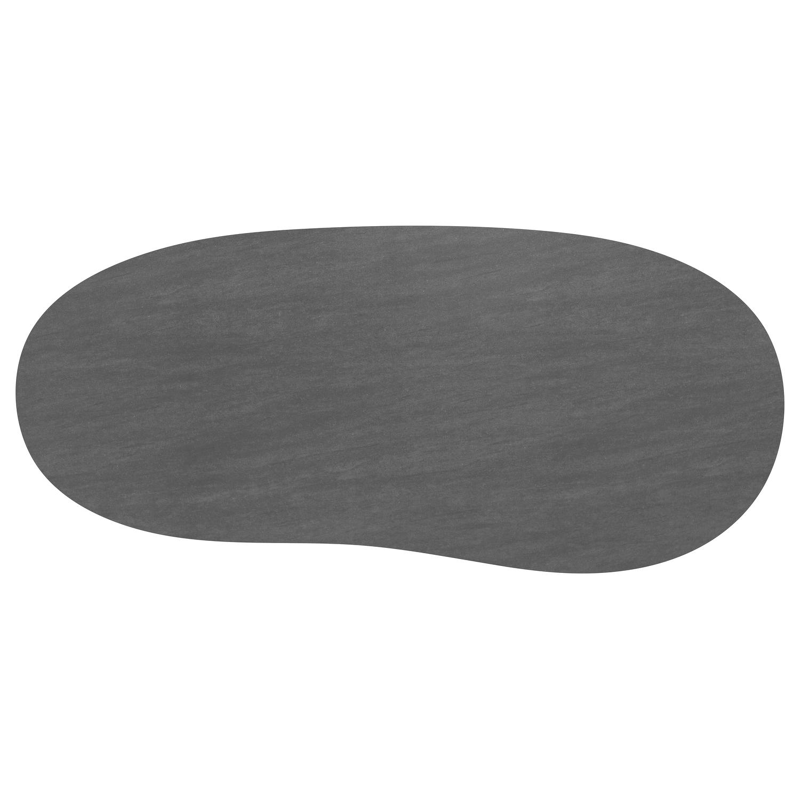 Amico tuintafel organisch in wit aluminium en volkeramiek Basalt Black - L 320 x B 145 x H 73.5 cm