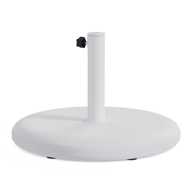 Pied de parasol Plana en béton blanc de 40 kg