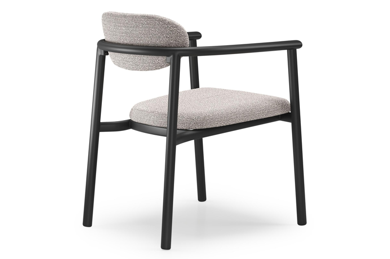 Ravo tuinstoel zwart in aluminium met All Weather Sunbrella Luxe Wander Granite kussen