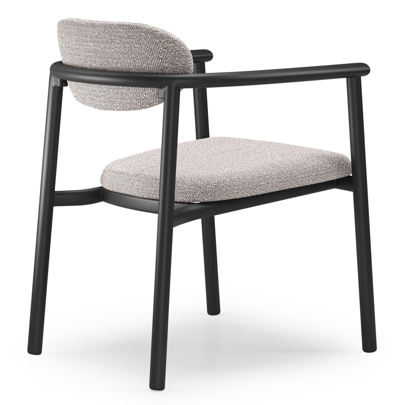 Chaise de jardin Ravo en aluminium noir et coussin en All Weather Sunbrella Luxe Wander Granite