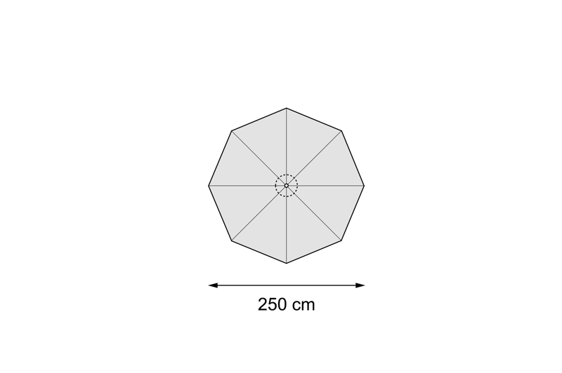 Umbria staanparasol in zwart aluminium met beige all weather sunbrella® luxe parasoldoek - Dia. 250 cm (zonder voet)