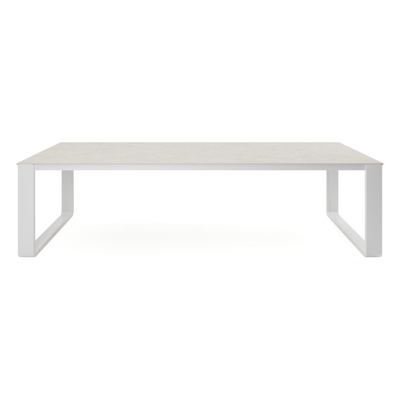 Atessa tuintafel in wit aluminium en volkeramiek shilin - L 280 x B 110 x H 75 cm