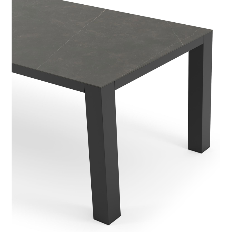 Table de jardin Nano en aluminium noir et céramique pleine calatorao - Lg 240 x Larg. 100 x H 75 cm