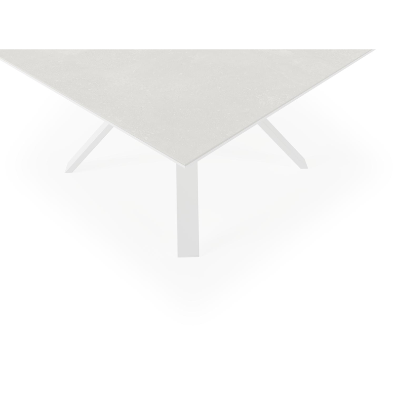 Cesano tuintafel vierkant in wit aluminium en volkeramiek new york - L 148 x B 148 x H 75 cm