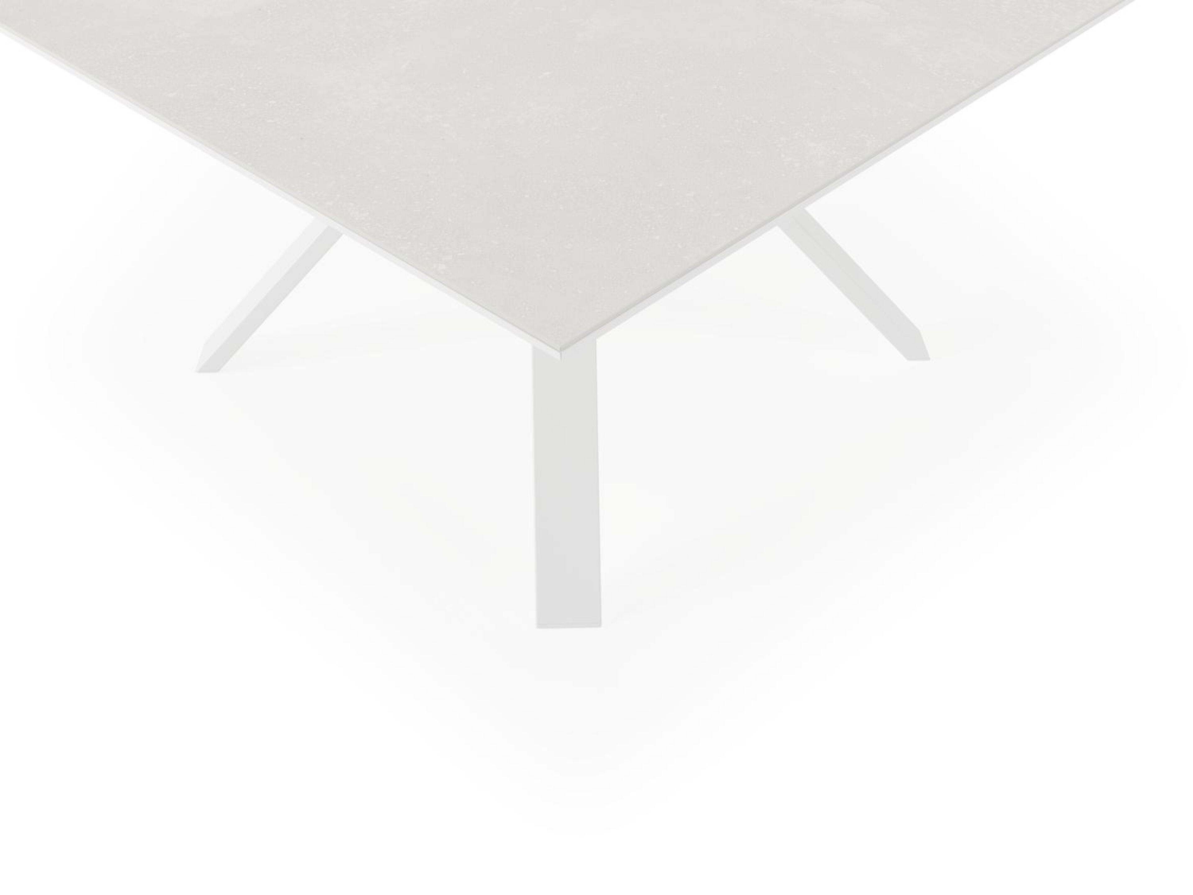 Cesano tuintafel vierkant in wit aluminium en volkeramiek new york - L 148 x B 148 x H 75 cm