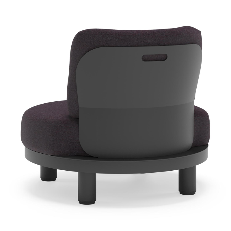 Fauteuil de jardin Donato en aluminium noir et coussins en all weather sunbrella® luxe Tundra Red