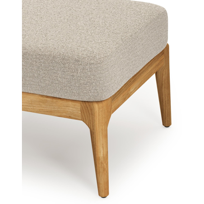 Orso poef in teak met Catania Sand all weather cosytica kussen