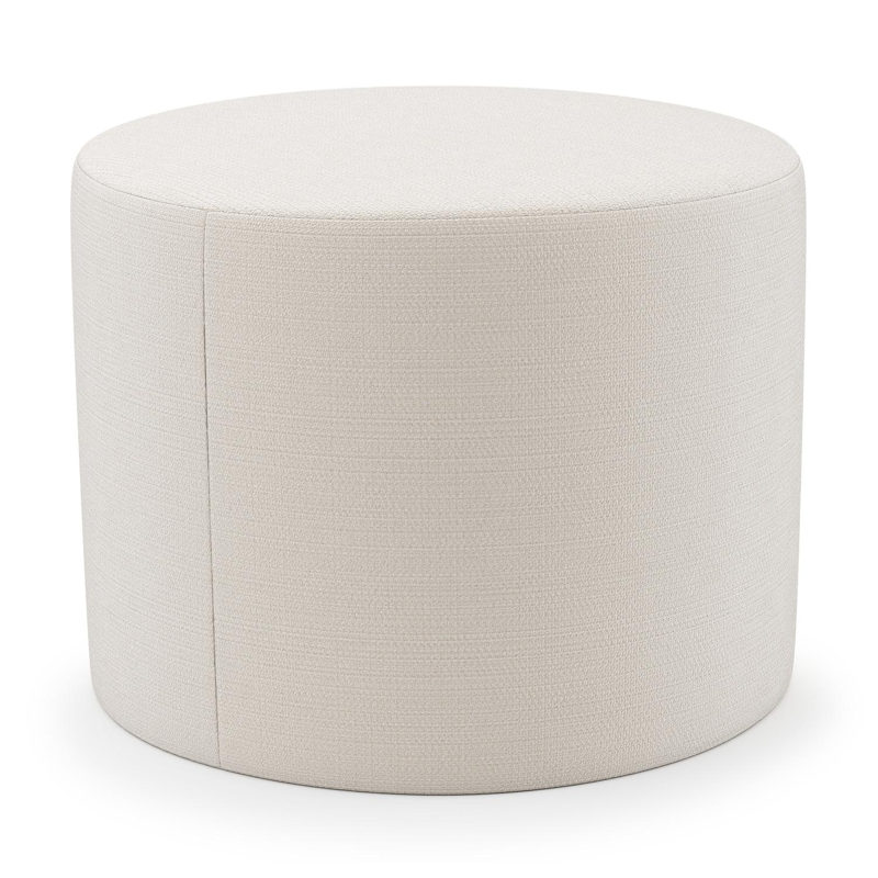 Pouf Masso arrondis en lopi snow All weather sunbrella® luxe - Diam. 55 x Haut. 40 cm