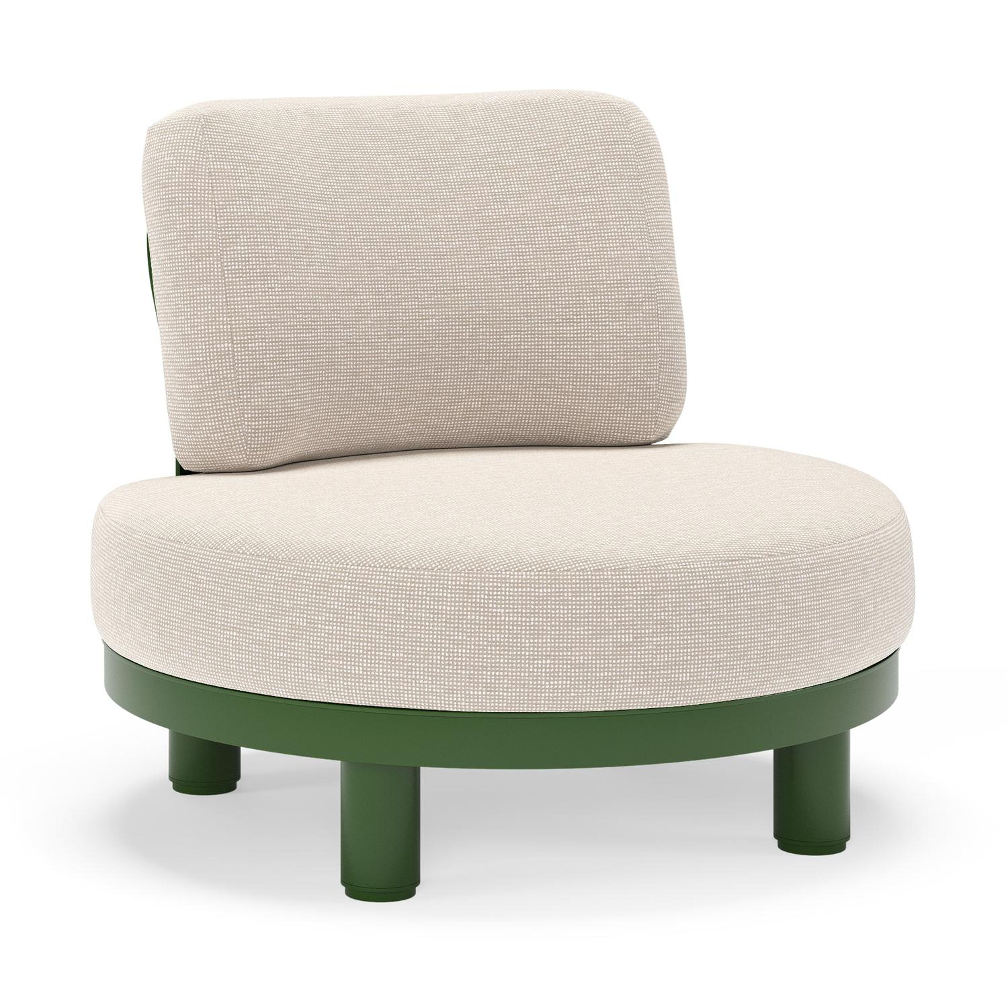 Fauteuil de jardin Donato en aluminium vert et coussins en all weather sunbrella® luxe Slow Farafra