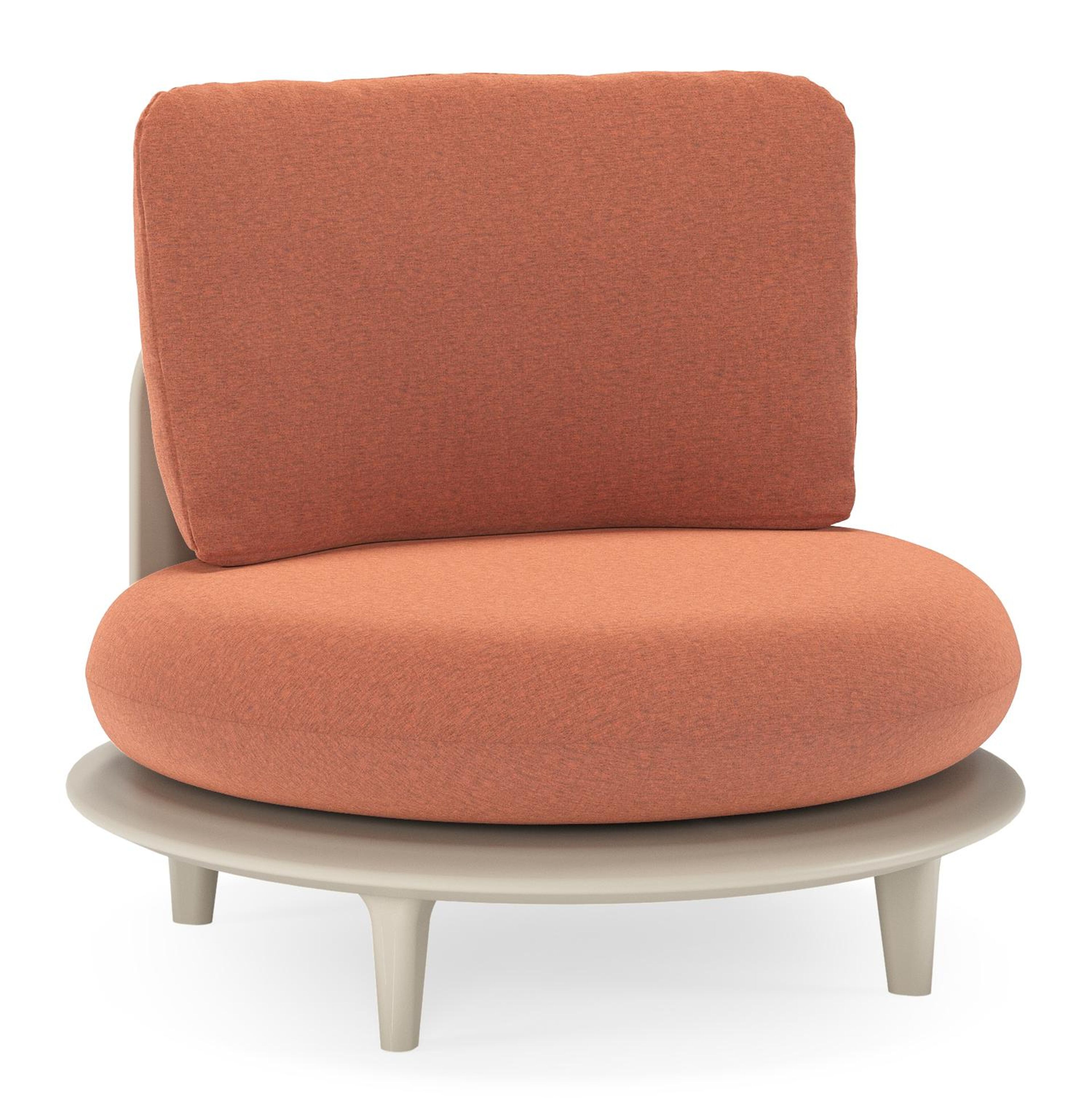 Bomero loungestoel in beige aluminium met heritage rust all weather sunbrella® luxe kussen