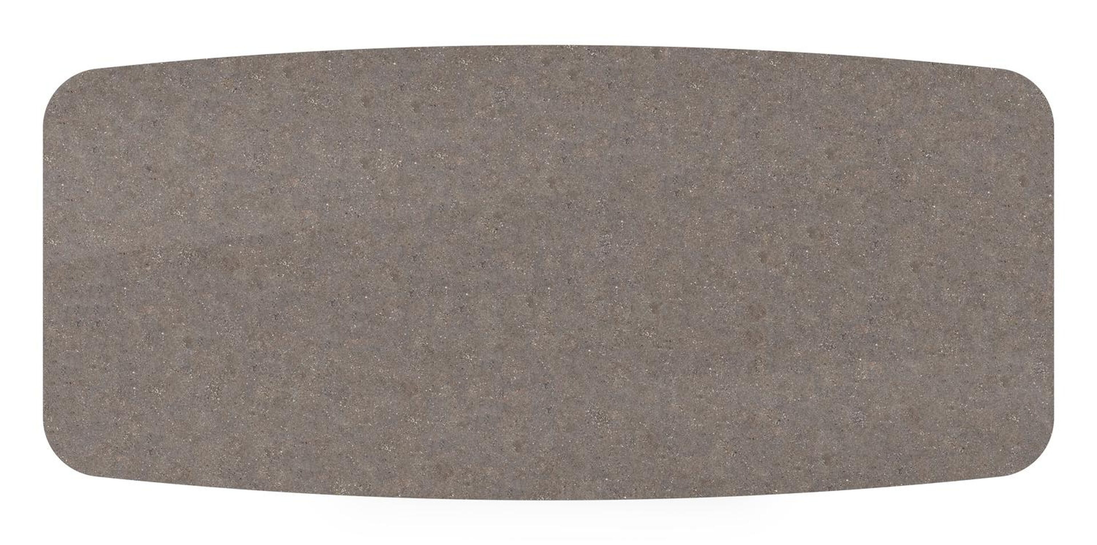 Orso tuintafel bootvorm in zwart aluminium en volkeramiek wulong - L 255 x B 115 x H 75 cm