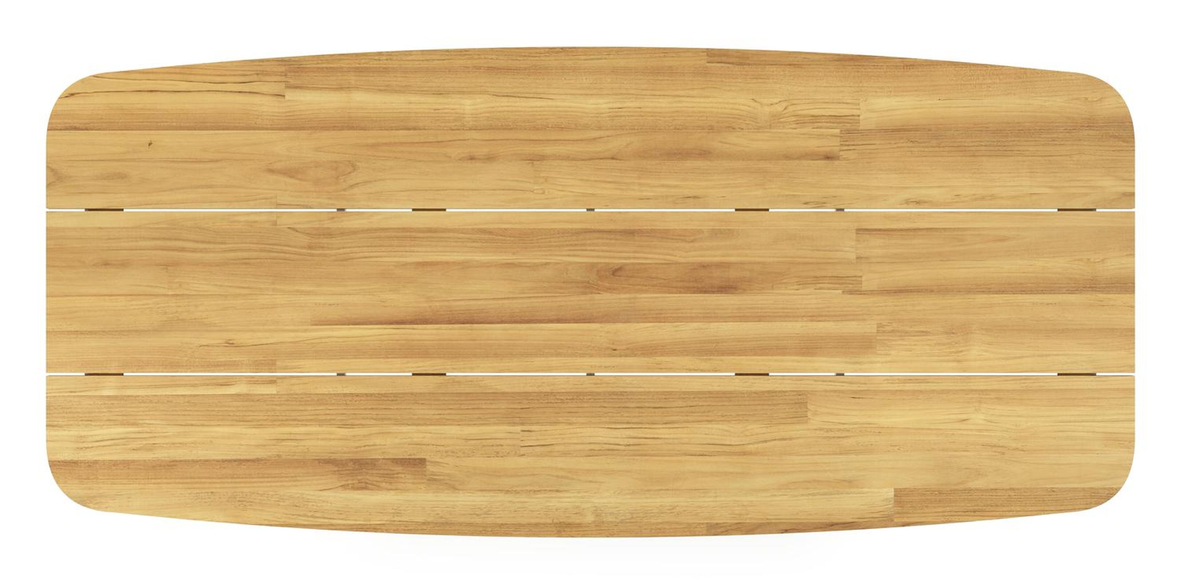 Orso tuintafel bootvorm in wit aluminium en teak - L 255 x B 115 x H 75 cm