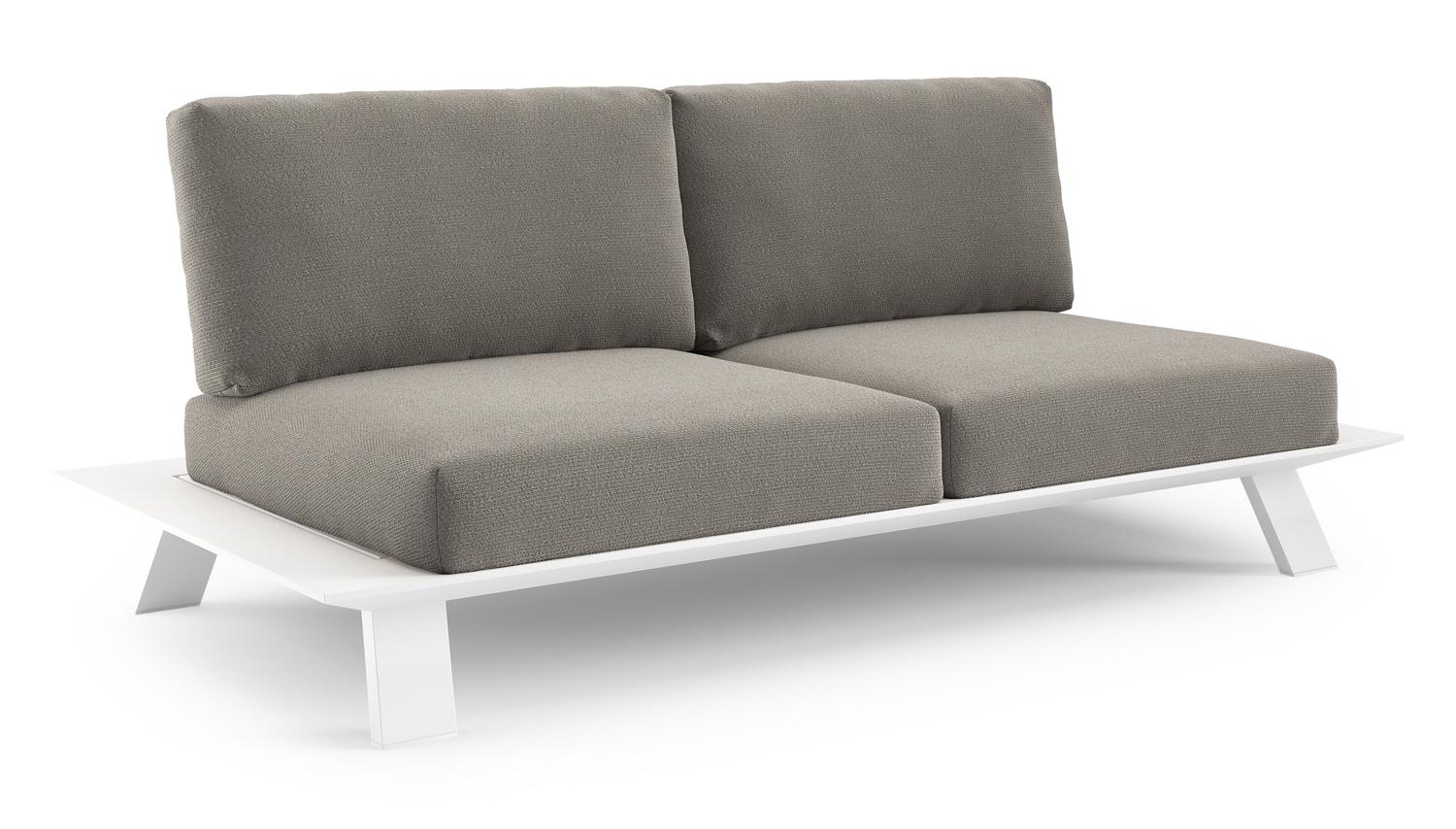 Cesano loungezetel 2-zit in wit aluminium met lopi silver all weather sunbrella® luxe kussen