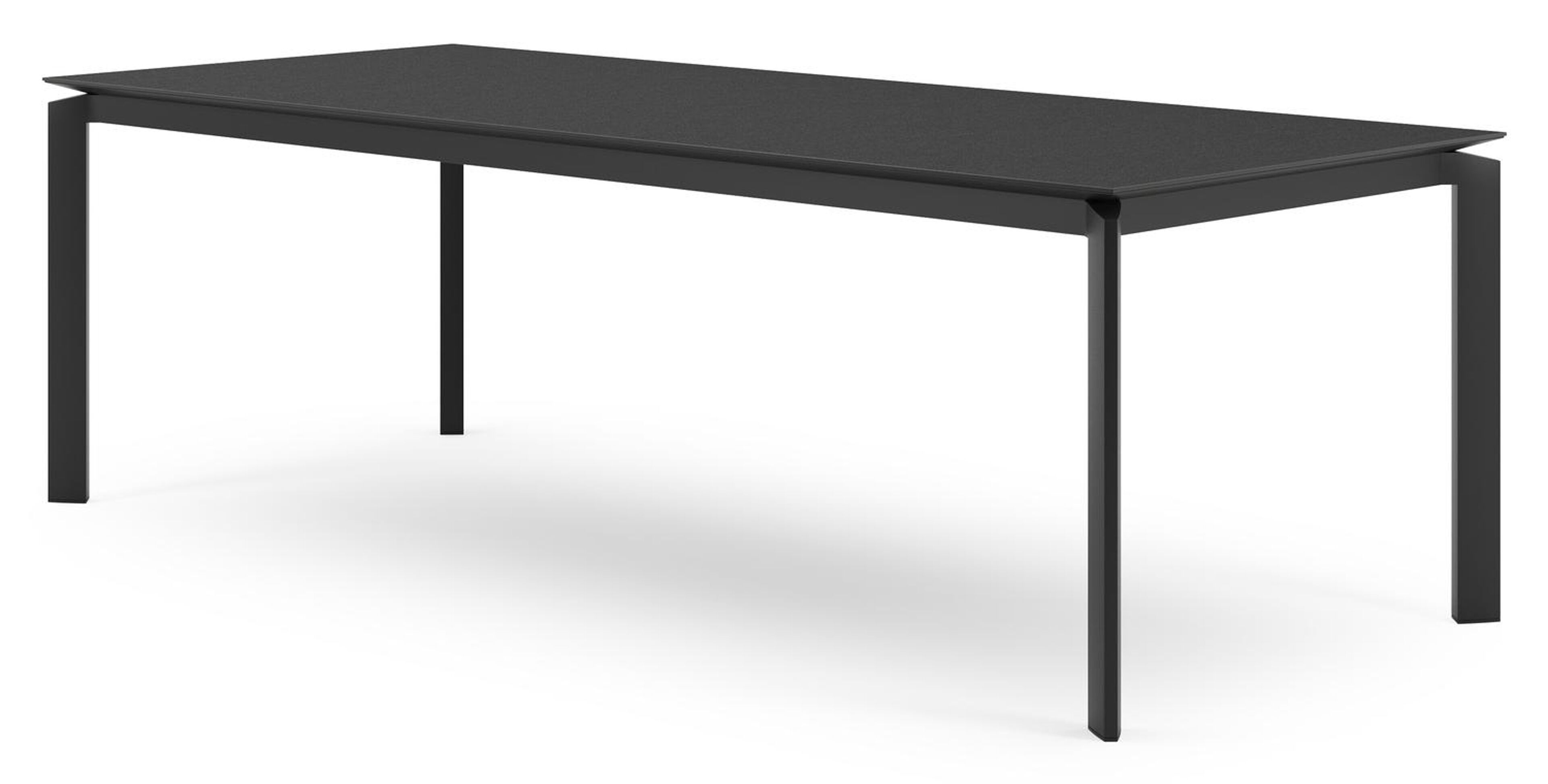 Cirello tuintafel rechthoekig in zwart aluminium en volkeramiek nero black - L 240 x B 100 x H 75 cm