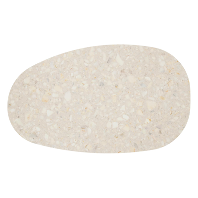 Donato loungetafel organisch in beige aluminium en volkeramiek Retrostone - L 151 x B 90 x H 24.5 cm