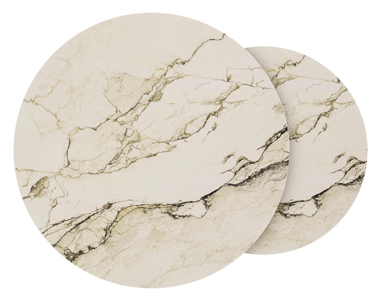 Fano loungetafels in zwart aluminium en colorado dunes volkeramiek - Dia. 85/65 x H 35/30 cm