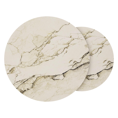 Fano loungetafels in zwart aluminium en colorado dunes volkeramiek - Dia. 85/65 x H 35/30 cm