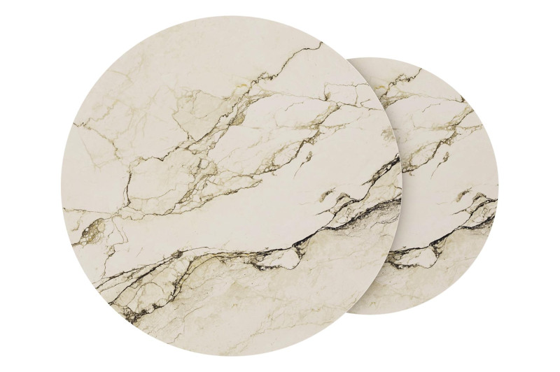 Fano loungetafels in zwart aluminium en colorado dunes volkeramiek - Dia. 85/65 x H 35/30 cm