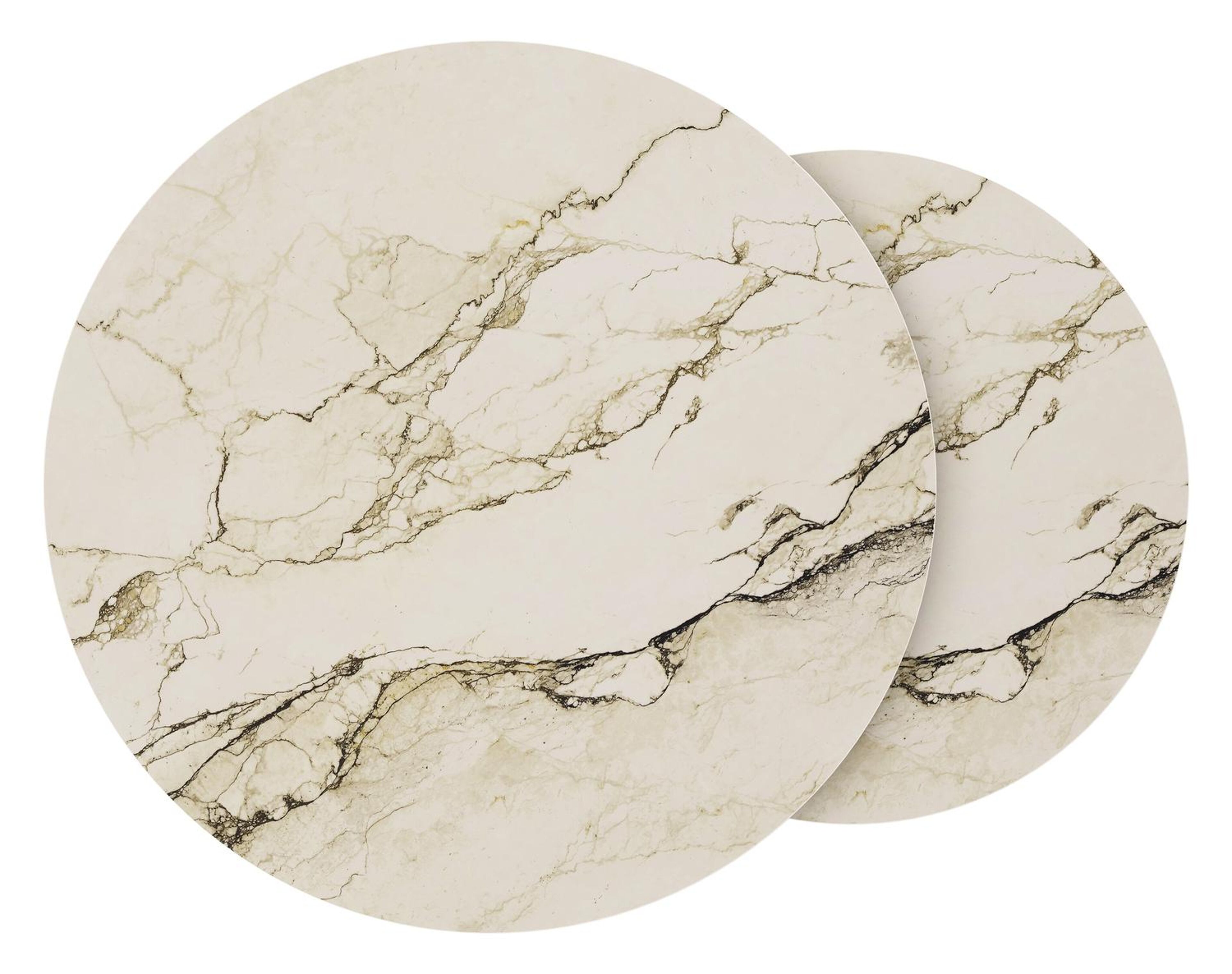 Fano loungetafels in zwart aluminium en colorado dunes volkeramiek - Dia. 85/65 x H 35/30 cm