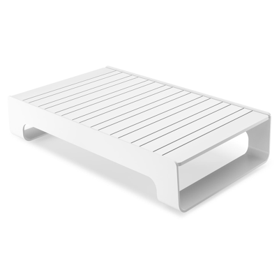 Table basse Atessa en aluminium blanc - Lg 117,5 x larg. 70 x H 30 cm