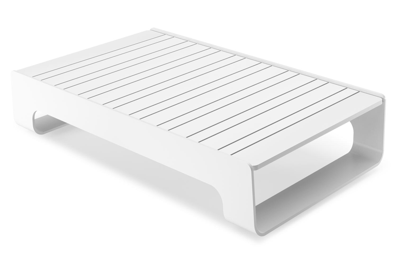 Atessa loungetafel in wit aluminium - L 117,5 x B 70 x H 30 cm
