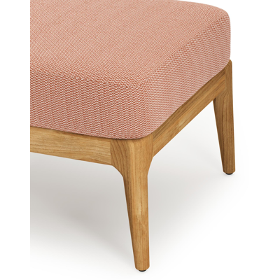 Pouf Orso en teck et coussins en all weather sunbrella® luxe Lopi Fawn