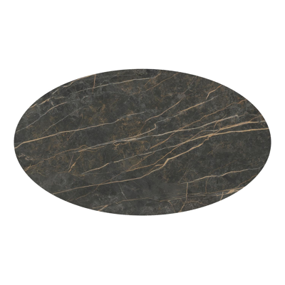 Fano tuintafel ovaal in zwart aluminium en volkeramiek Black Obsession - L 140 x B 80 x H 74.5 cm