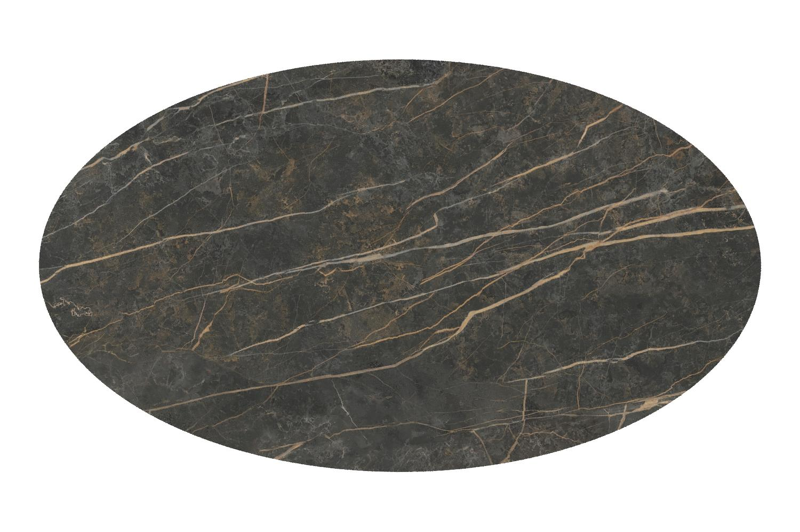 Fano tuintafel ovaal in zwart aluminium en volkeramiek Black Obsession - L 140 x B 80 x H 74.5 cm