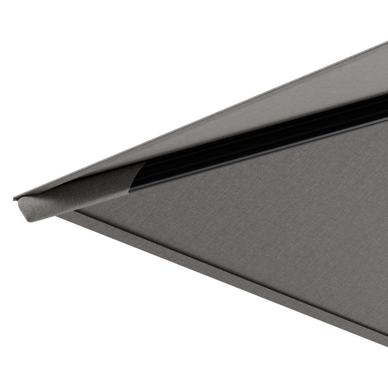Avola zweefparasol met tiltfunctie in zwart aluminium met grijs weather+ softtouch parasoldoek - L1 300 x L2 300 cm (zonder voet)