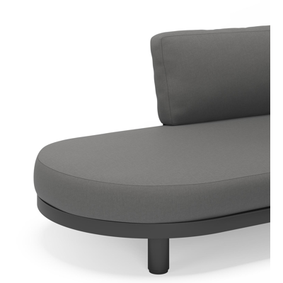 Donato loungehoek in zwart aluminium met savane zinc all weather sunbrella® luxe kussens