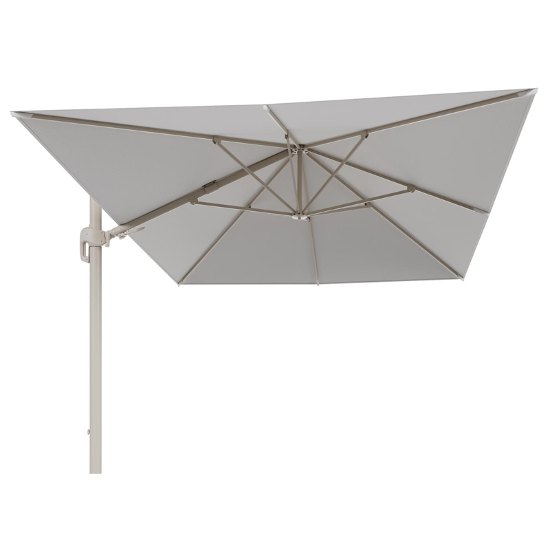 Rufina zweefparasol tiltfunctie in beige aluminium en parasoldoek in All Weather Solica Soul Optik  - L1 400 x L2 300 cm (zonder voet) (zonder voet)