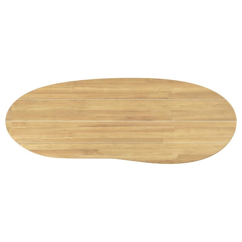 Amico tuintafel organisch in taupe aluminium en teak - L 320 x B 120 x H 73.5 cm