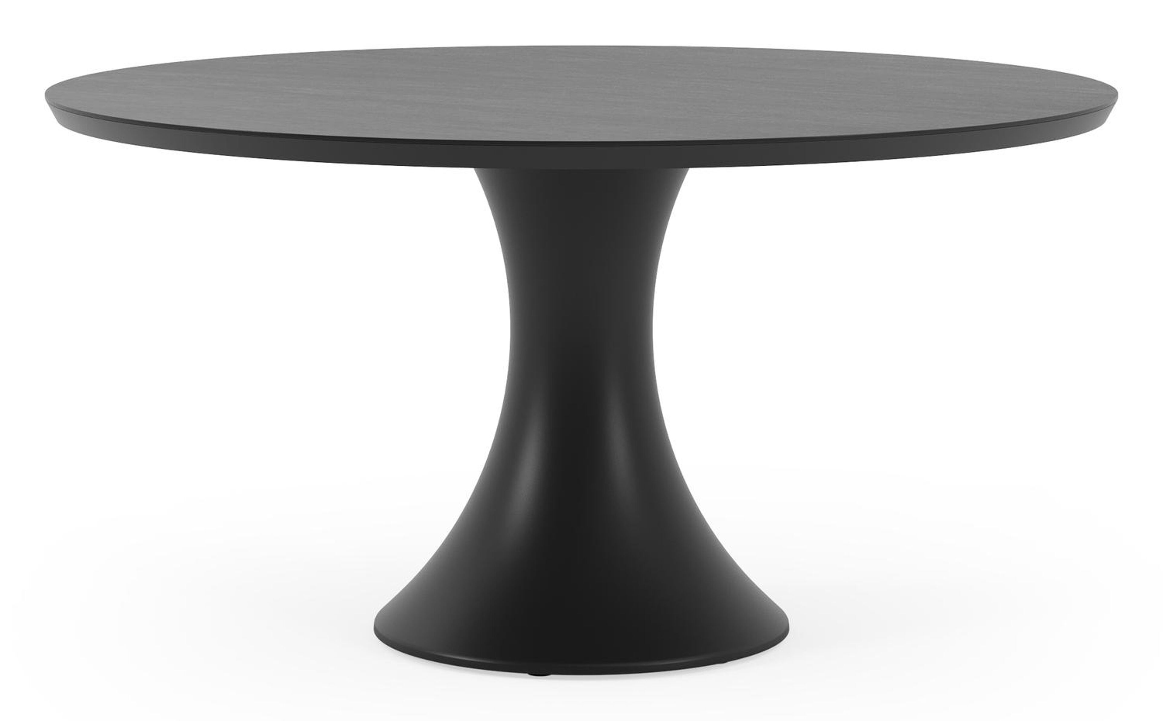Fano tuintafel in zwart aluminium en volkeramiek basalt black - Dia. 148 x H 75 cm