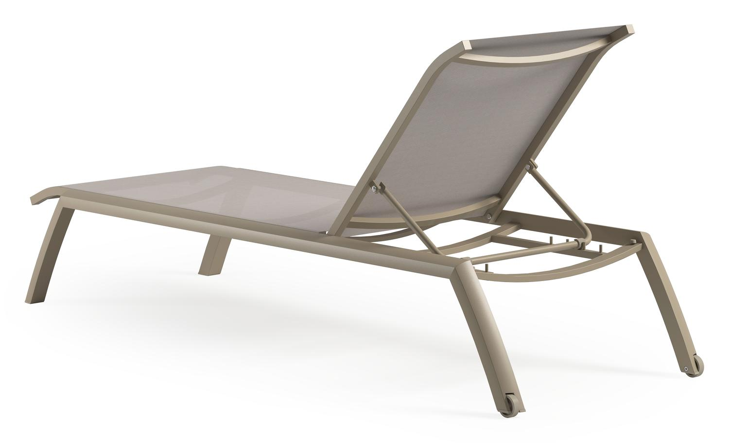 Set van 2 verstelbare Bari ligbedden in beige aluminium