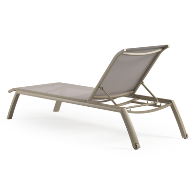 Bari verstelbaar ligbed in beige aluminium