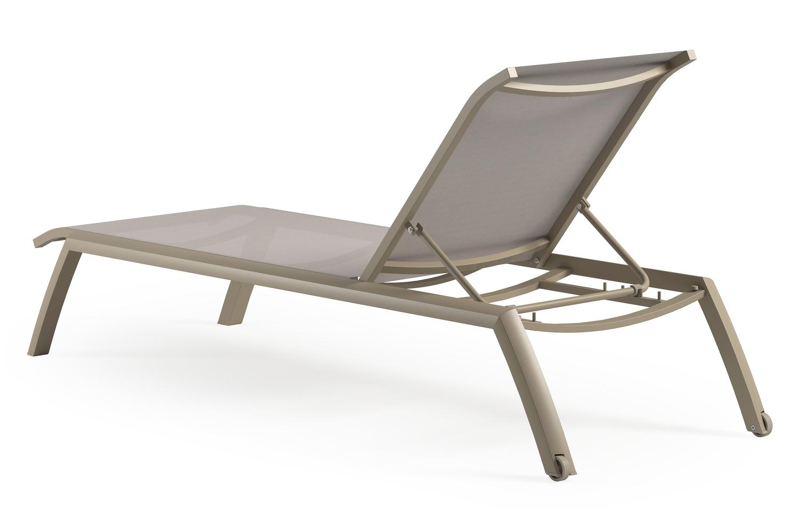 Bari verstelbaar ligbed in beige aluminium