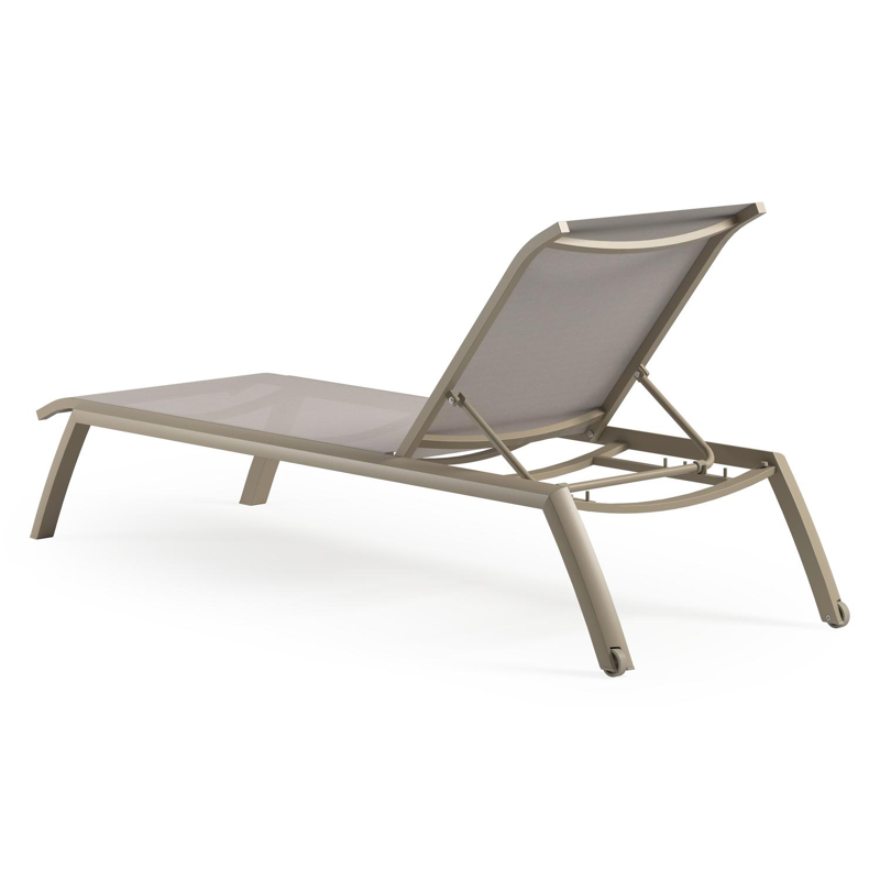 Set van 2 verstelbare Bari ligbedden in beige aluminium