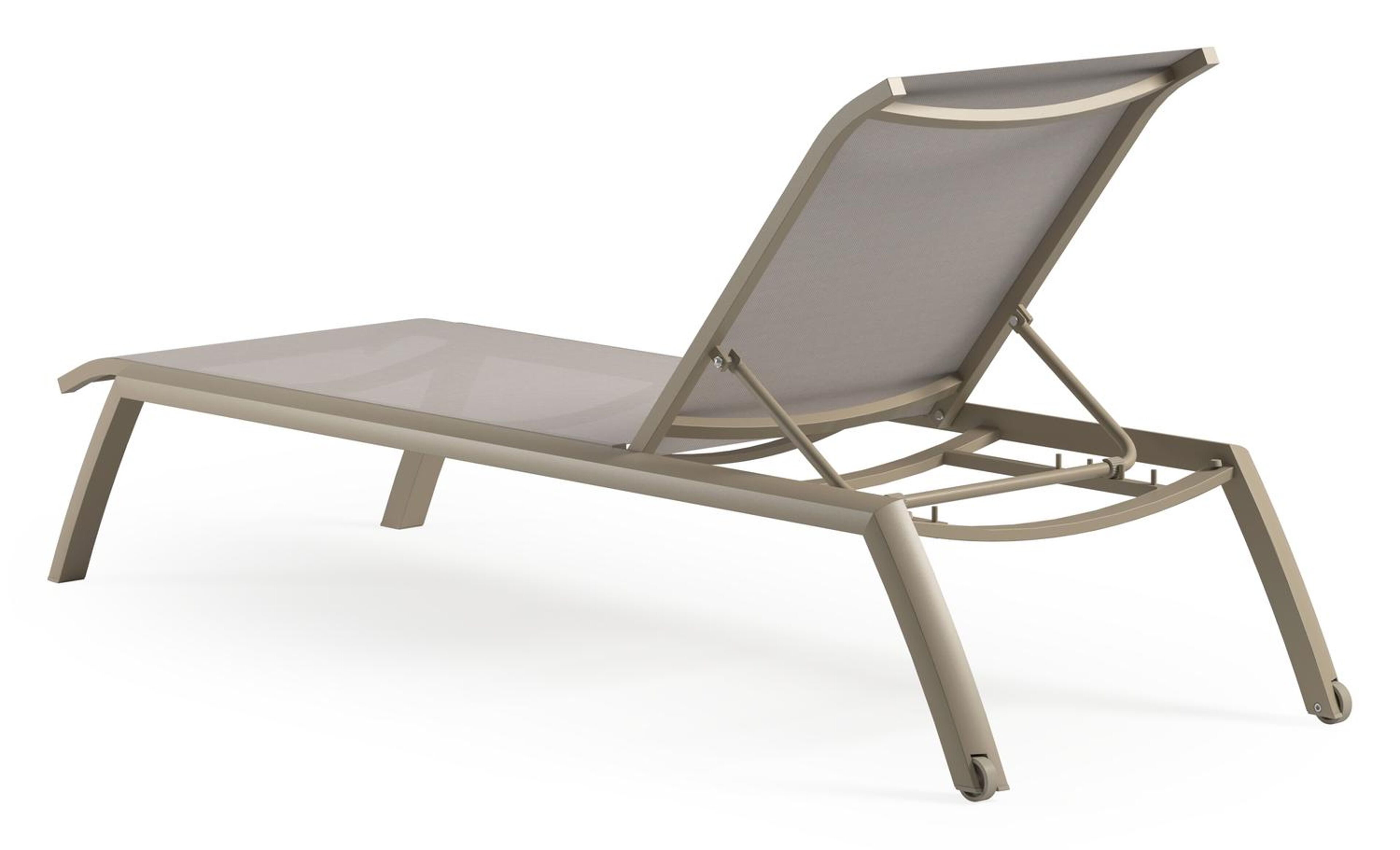 Bari verstelbaar ligbed in beige aluminium