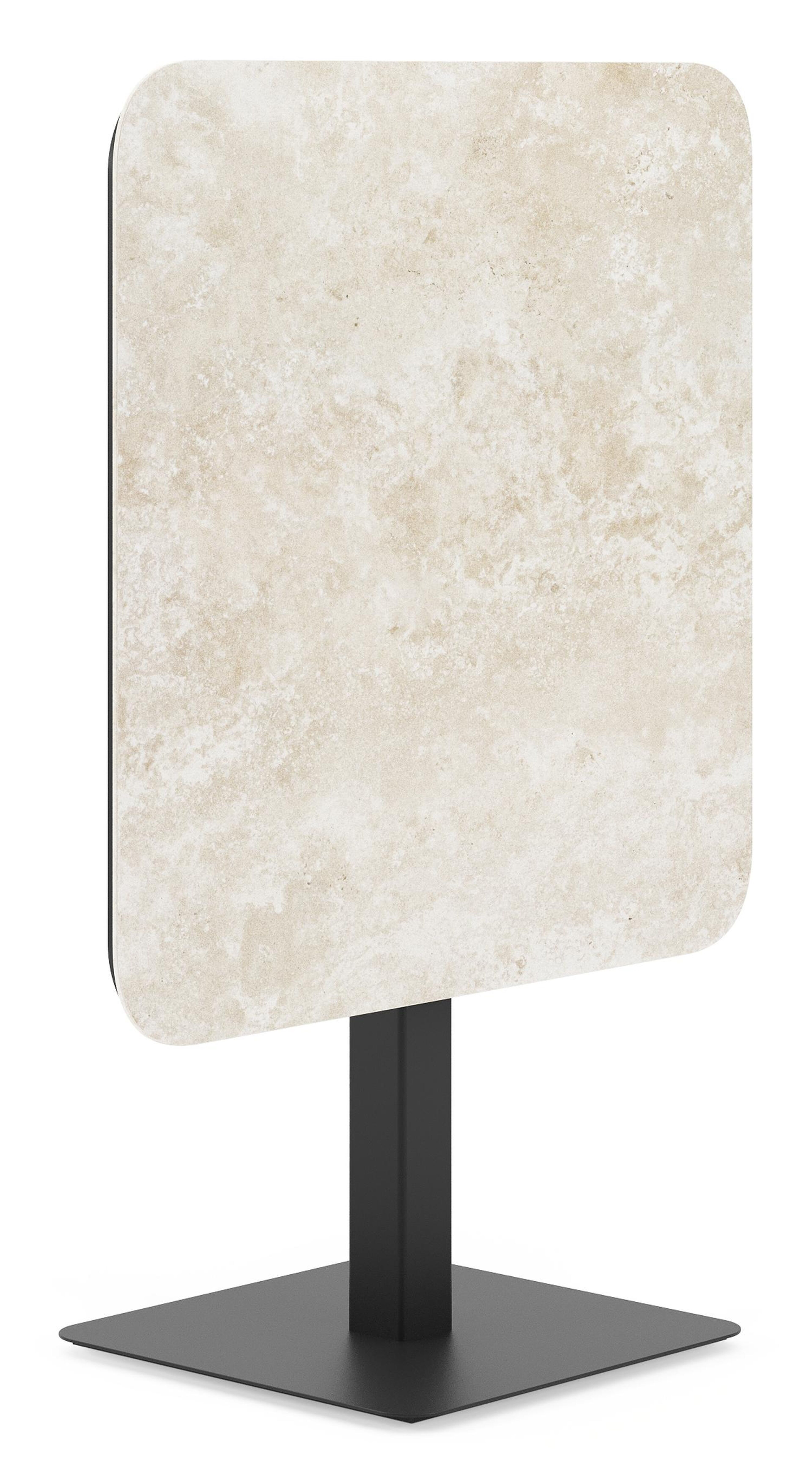 Fano kantelbare tuintafel afgerond vierkant in zwart aluminium en volkeramiek Rapolano - L 80 x B 80 x H 73 cm