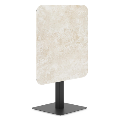 Table de jardin inclinable Fano carré arrondi en aluminium noir et céramique pleine Rapolano Lg. 80 x Lrg. 80 cm