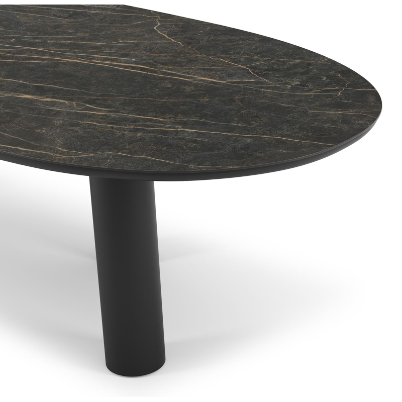 Table de jardin Organo organique en aluminium noir et céramique pleine Black Obsession Lg. 280 x Lrg. 120 x Haut. 74 cm