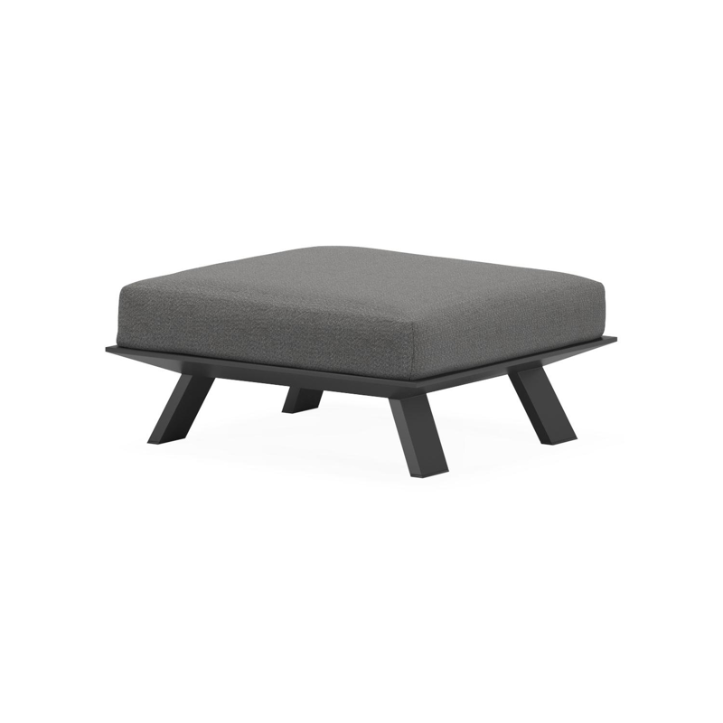 Cesano poef in zwart aluminium met savane tornado all weather sunbrella® luxe kussen