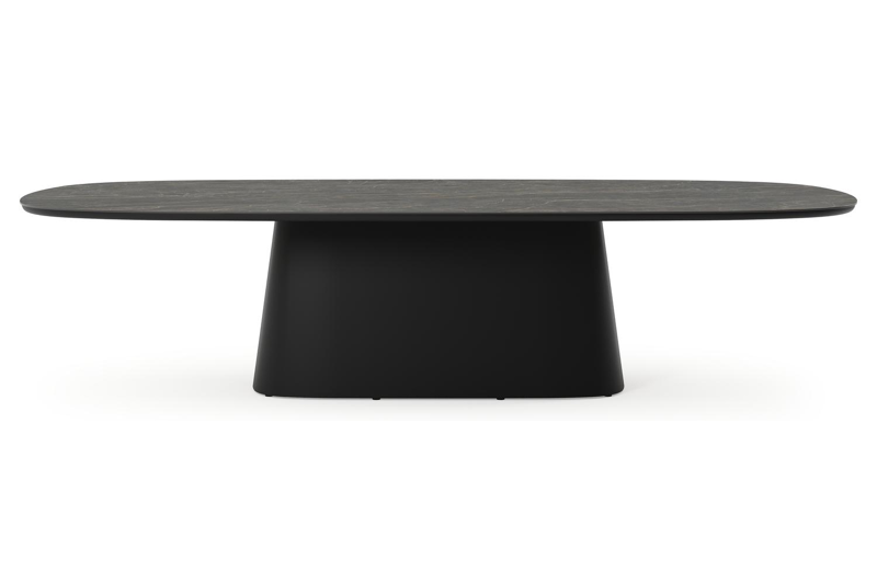 Amico tuintafel bombo xl in zwart aluminium en volkeramiek Black Obsession - L 320 x B 148 x H 73.5 cm
