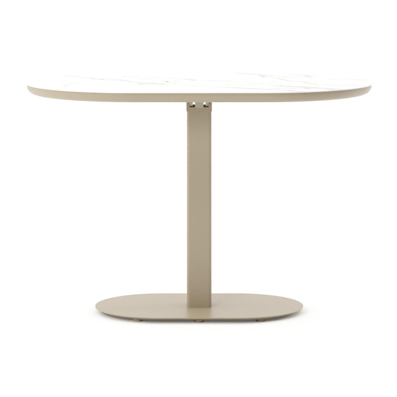 Teramo kantelbare tuintafel bombo in beige aluminium en volkeramiek Calacatta - L 110 x B 70 x H 74 cm