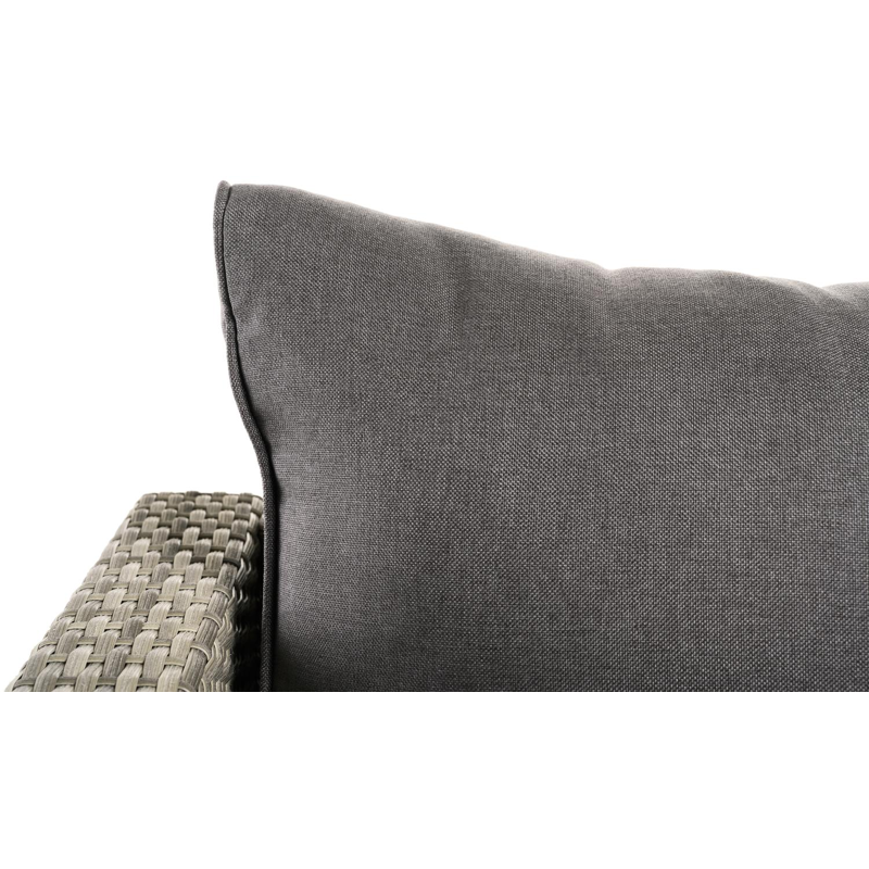 Fauteuil de jardin Gio 1-pl en aluminium gris et résine tressée gris avec coussin en polyester gris