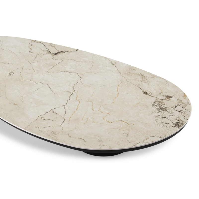 Amico loungetafel organisch in zwart aluminium en volkeramiek Colorado Dunes - L 170 x B 91 x H 25 cm