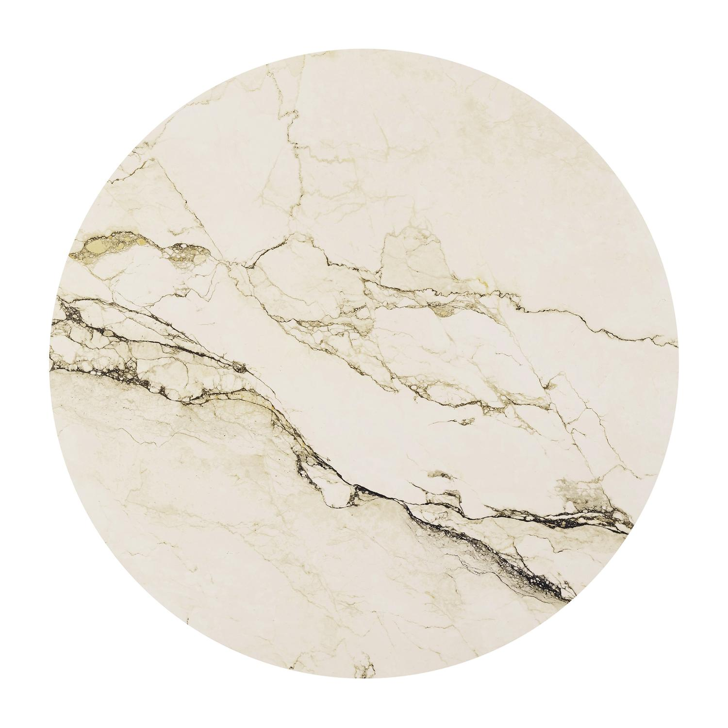 Fano tuintafel rond in zwart aluminium en volkeramiek colorado dunes - Dia. 110 x H 75 cm