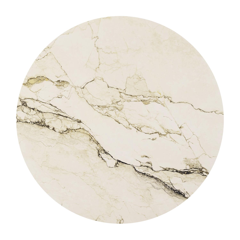 Fano tuintafel rond in zwart aluminium en volkeramiek colorado dunes - Dia. 110 x H 75 cm