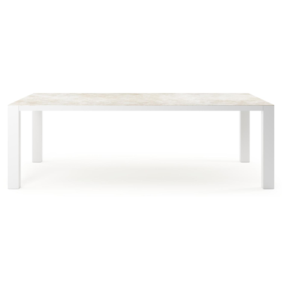 Nano XL tuintafel rechthoekig in wit aluminium en volkeramiek Rapolano L 240 x B 148 cm